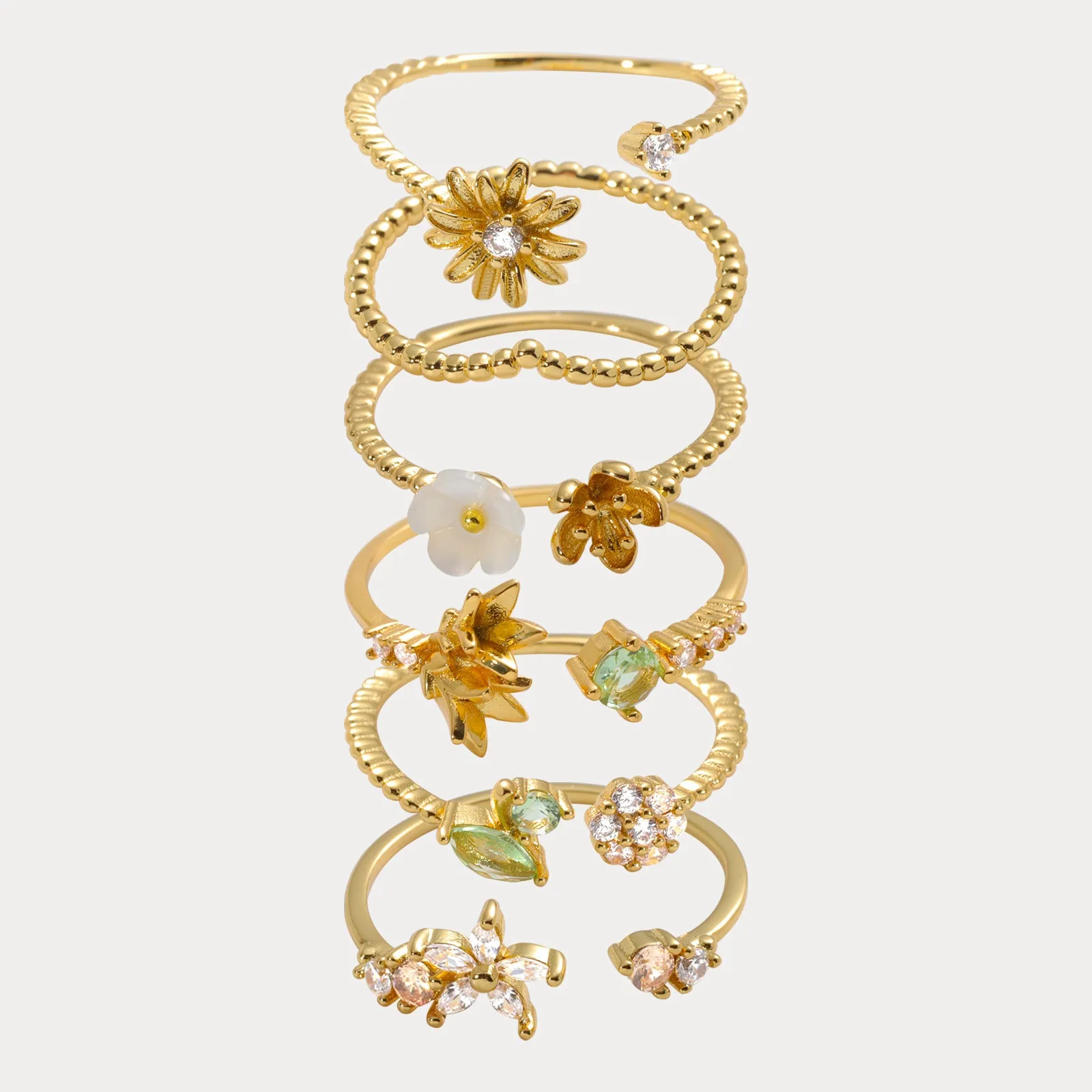 Flower Ring Set sold by Selenichast