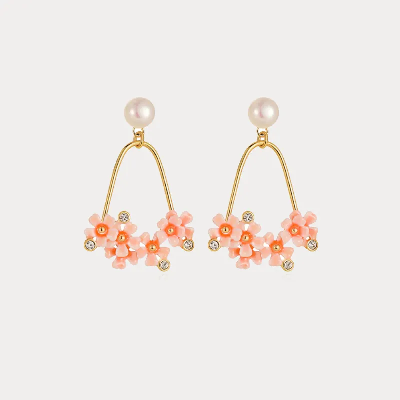 Pink Verbena Earrings sold by Selenichast