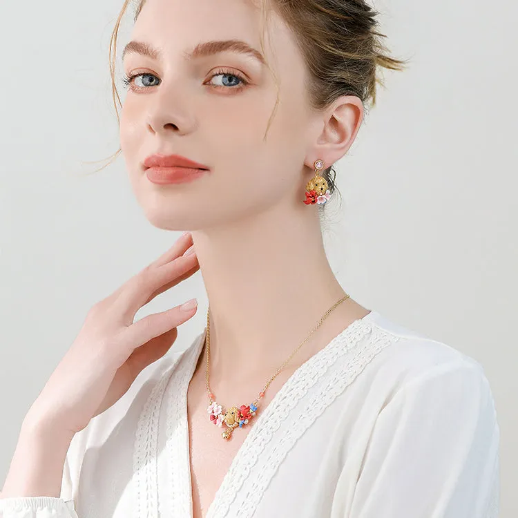 Flower Goldendoodle Dog Earrings sold by Selenichast product image thumbnail 2