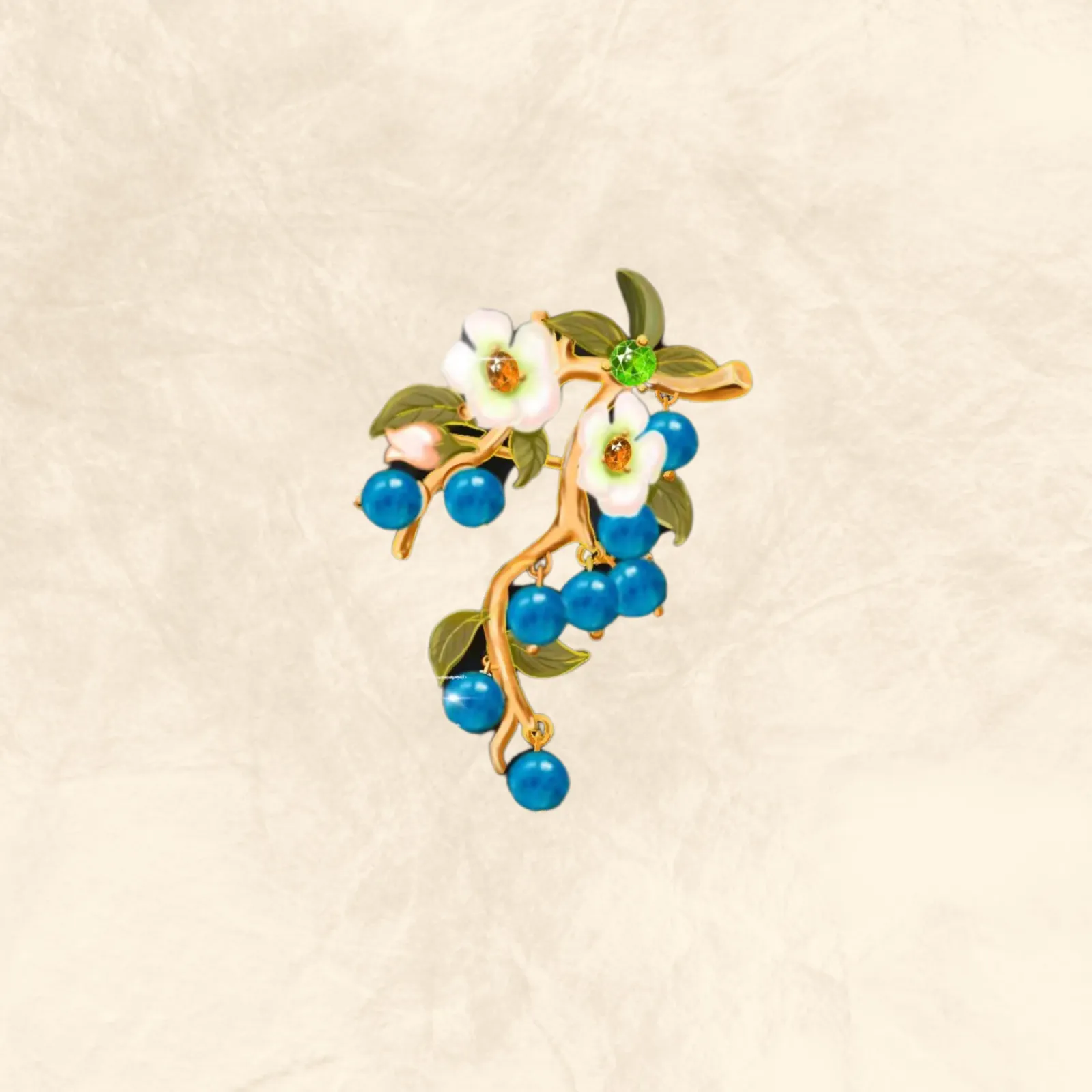 Blueberry Flower Brooch sold by Selenichast product image thumbnail 3