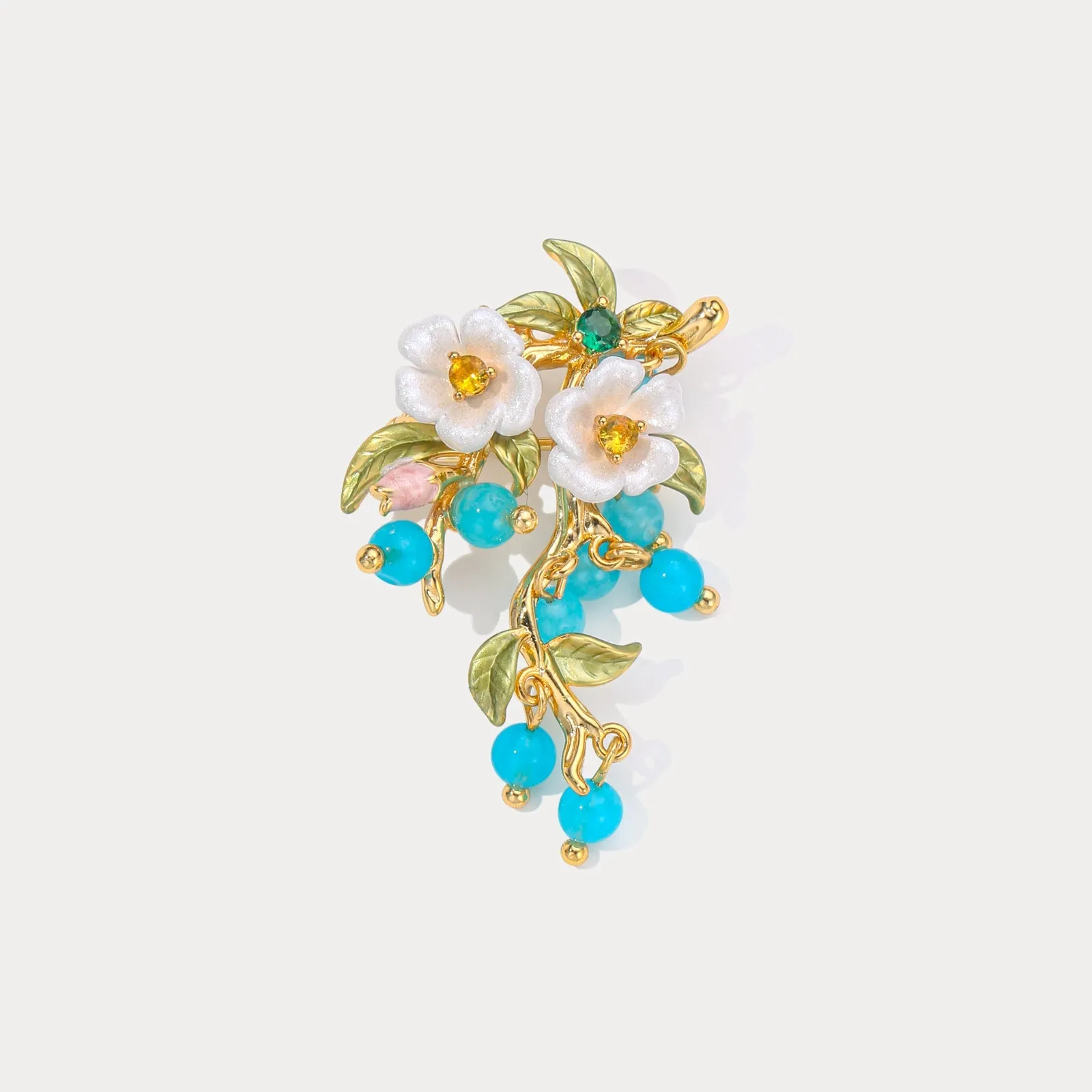 Blueberry Flower Brooch sold by Selenichast