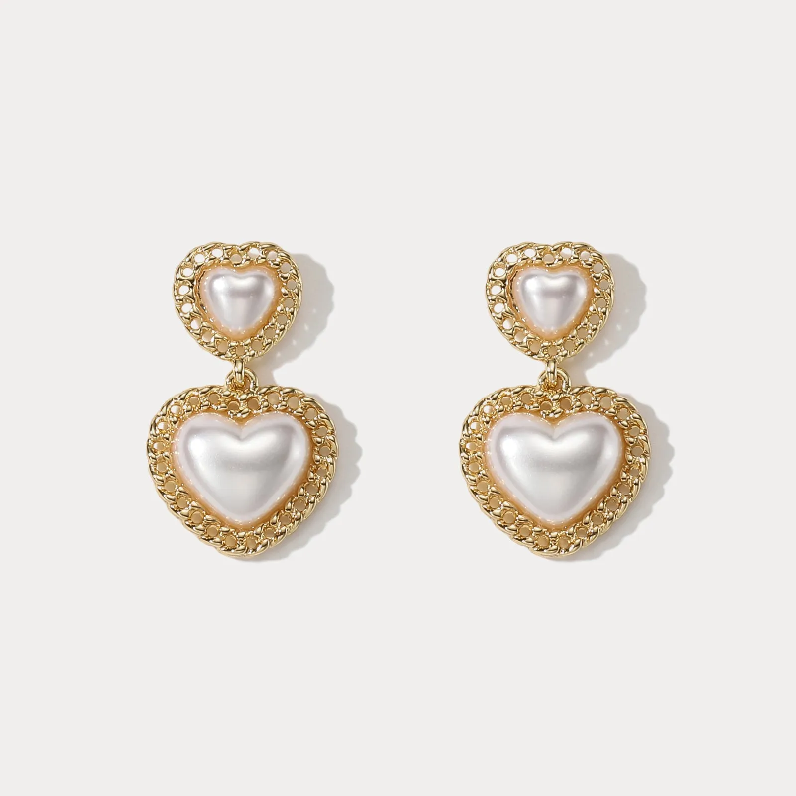 Pearl Heart Earrings sold by Selenichast