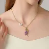 Lavender Butterfly Necklace sold by Selenichast