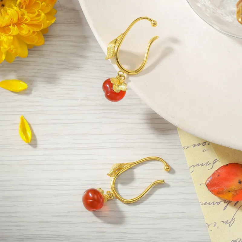 Wishful Persimmon Earhooks sold by Selenichast