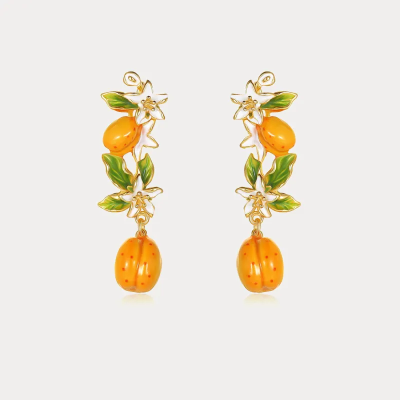 Golden Plum Blossom Dangling Earrings sold by Selenichast