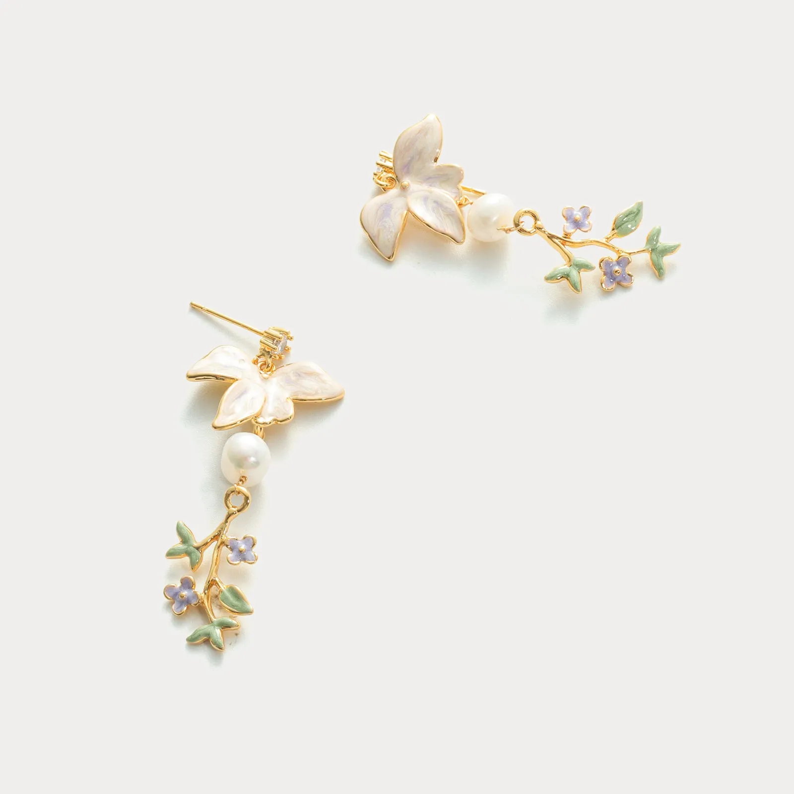 Gardenia Flower Dangle Earrings sold by Selenichast product image thumbnail 4