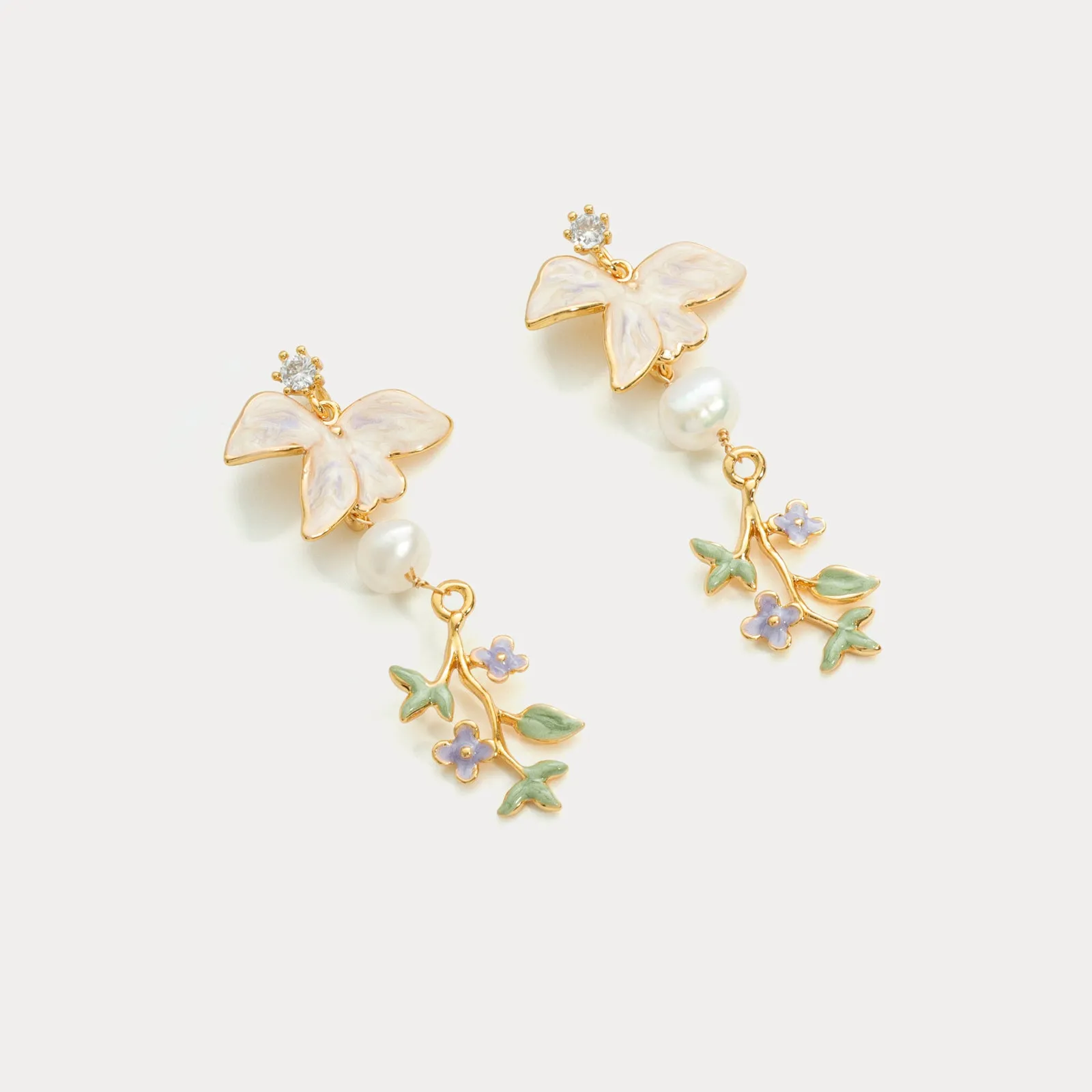 Gardenia Flower Dangle Earrings sold by Selenichast product image thumbnail 5