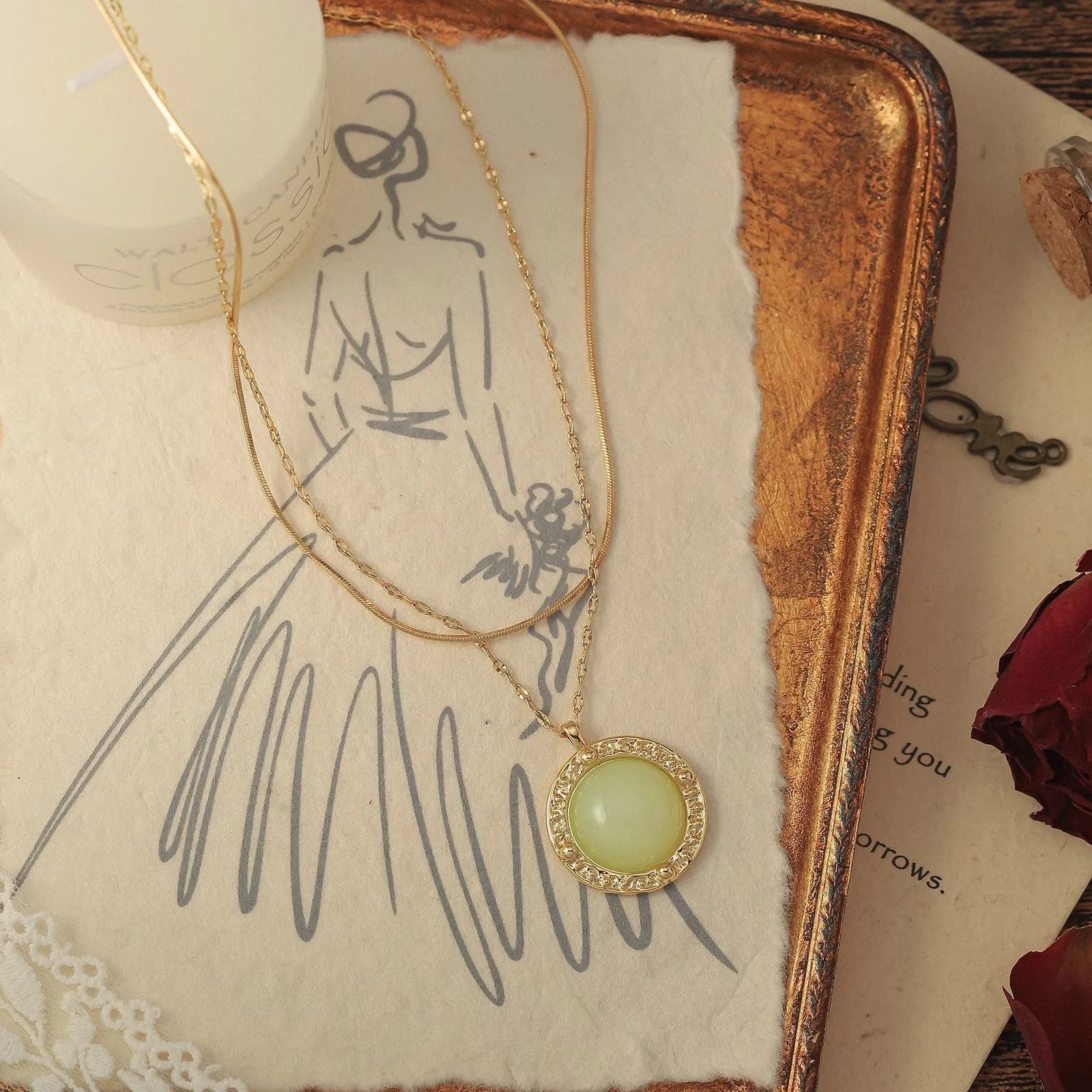 Gemstone Layered Necklace sold by Selenichast product image thumbnail 3