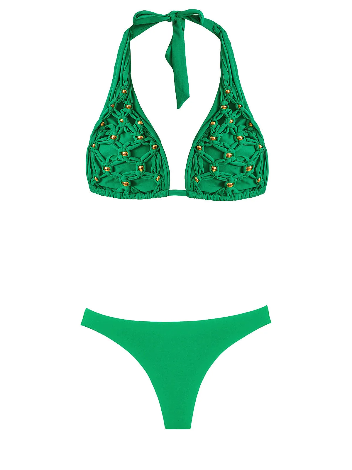 Beaded Brynn Halter-Basic Ruched Bikini sold by SWORLD Inc product image thumbnail 4