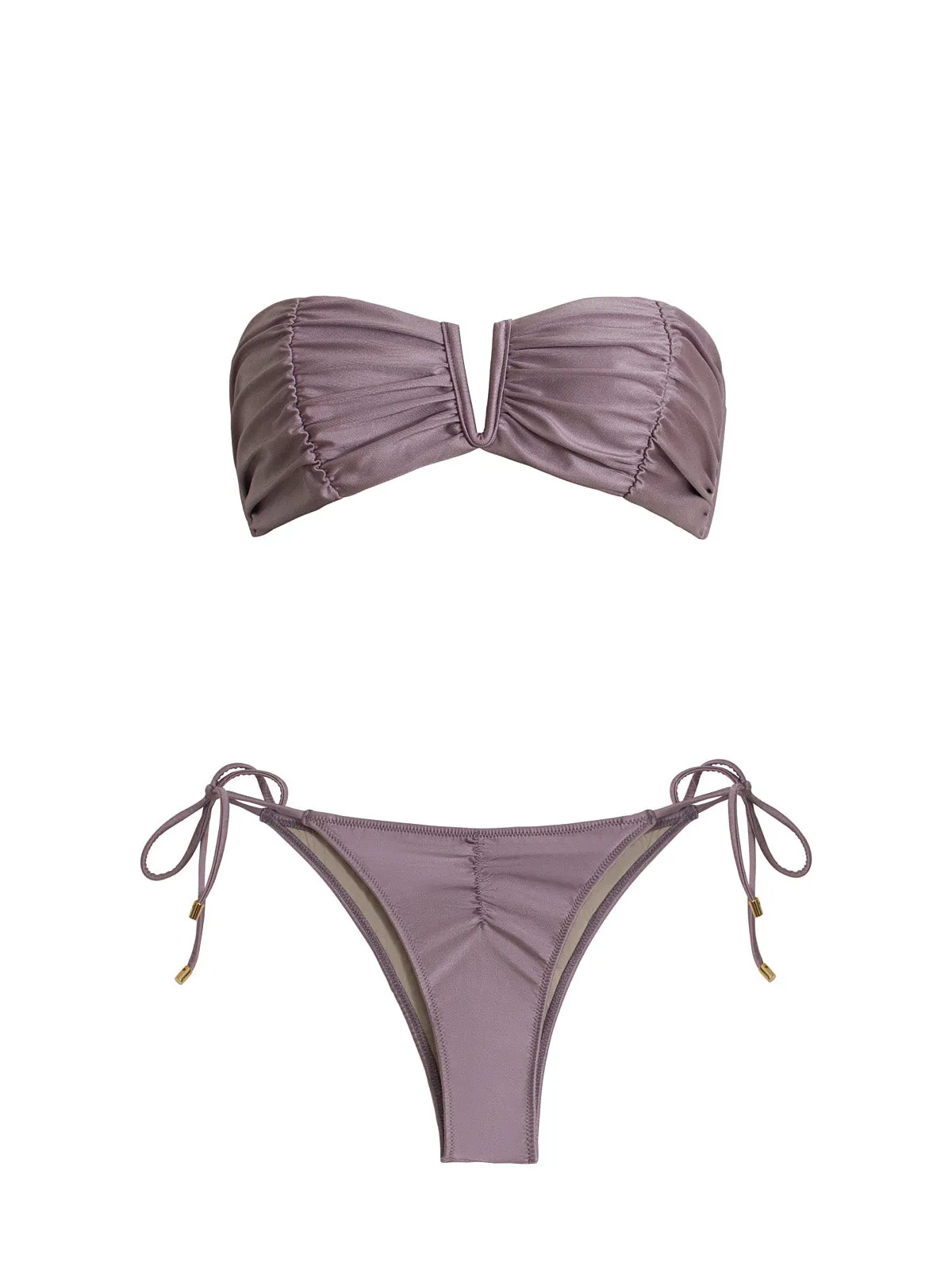 Ruched Bandeau-Ruched Tie Bikini sold by SWORLD Inc product image thumbnail 4