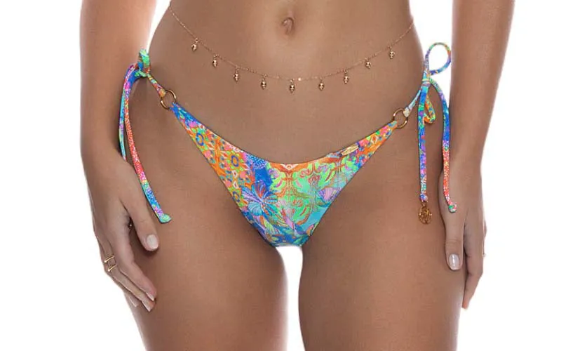 Ring Cut Out Triangle-Seamless Wavy Ruched Back Tie Side Bikini sold by SWORLD Inc product image thumbnail 4