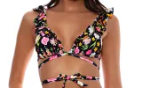 Ruffle Deep V Wrap Triangle-High Leg Bikini sold by SWORLD Inc