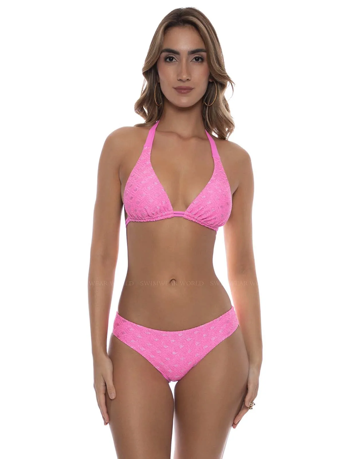 Triangle Halter-Seamless Ruched Back Bikini sold by SWORLD Inc