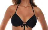Molded Push Up Bandeau Halter-Strappy Ruched Back Bikini sold by SWORLD Inc