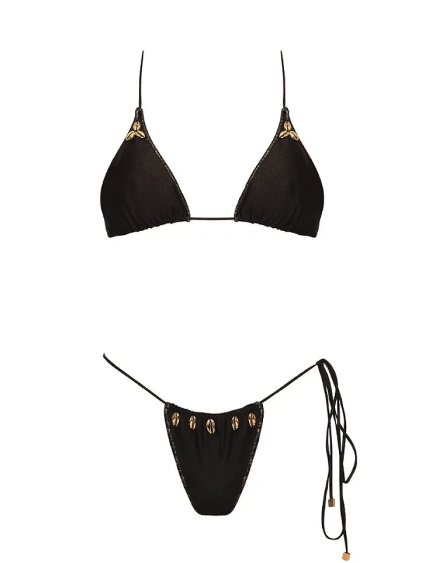 Miranda Triangle-Pearl Tie Side Bikini sold by SWORLD Inc