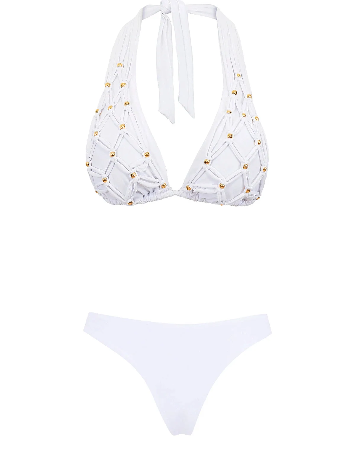 Beaded Brynn Halter-Basic Ruched Bikini sold by SWORLD Inc product image thumbnail 4