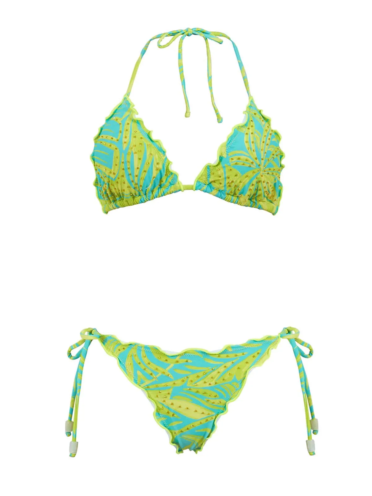 Embroidered Lettuce Edge Tri-Embroidered Lettuce Edge Tie Bikini sold by SWORLD Inc product image thumbnail 4