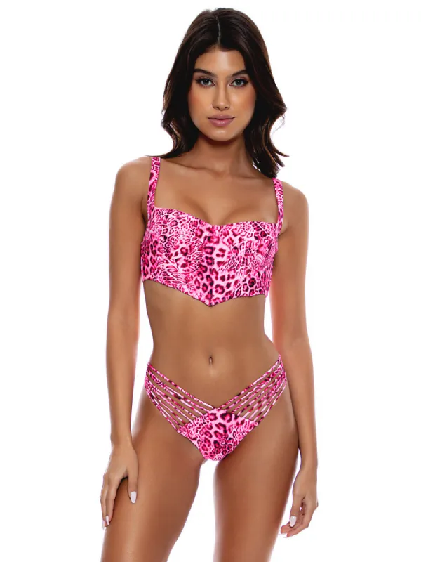 Bustier-Strappy Ruched Back Bikini sold by SWORLD Inc
