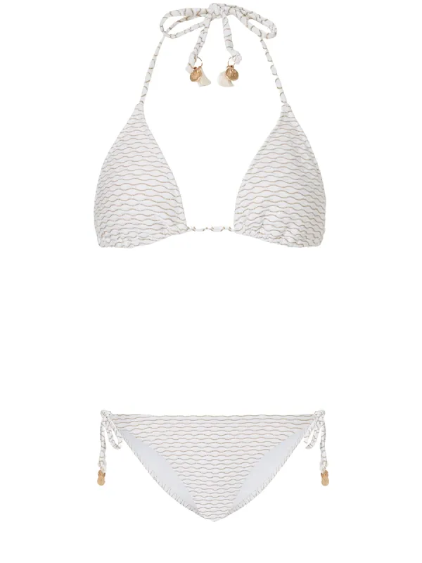 Textured Waves Triangle-Millie String Bikini sold by SWORLD Inc