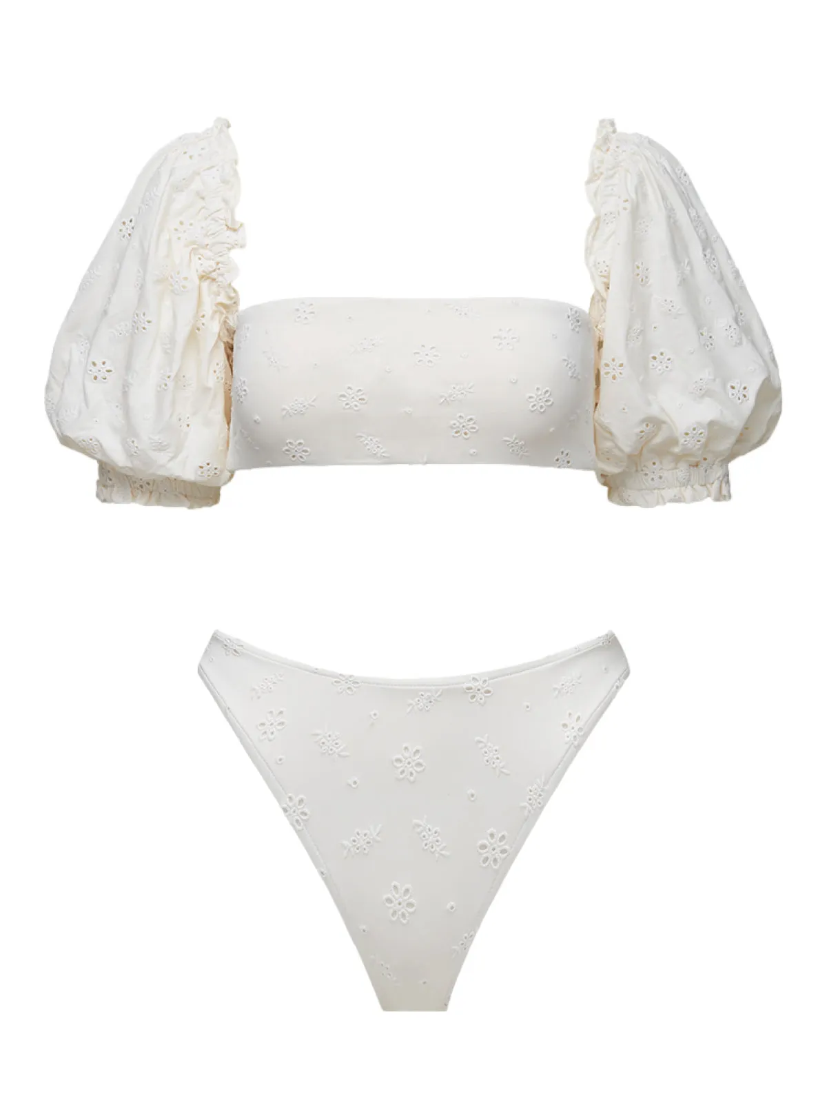 Puff Sleeve-Classic Scoop Bikini sold by SWORLD Inc