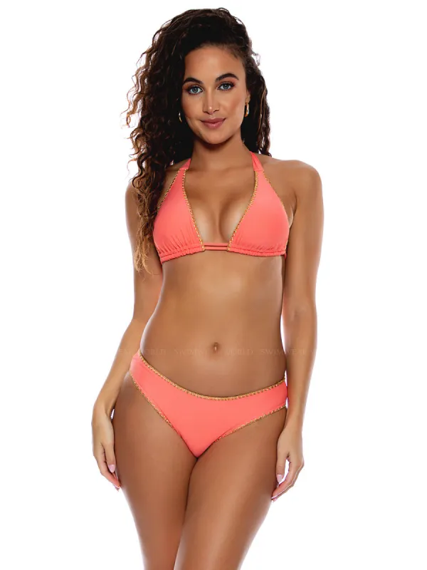 Triangle Halter-Seamless Ruched Back Bikini sold by SWORLD Inc