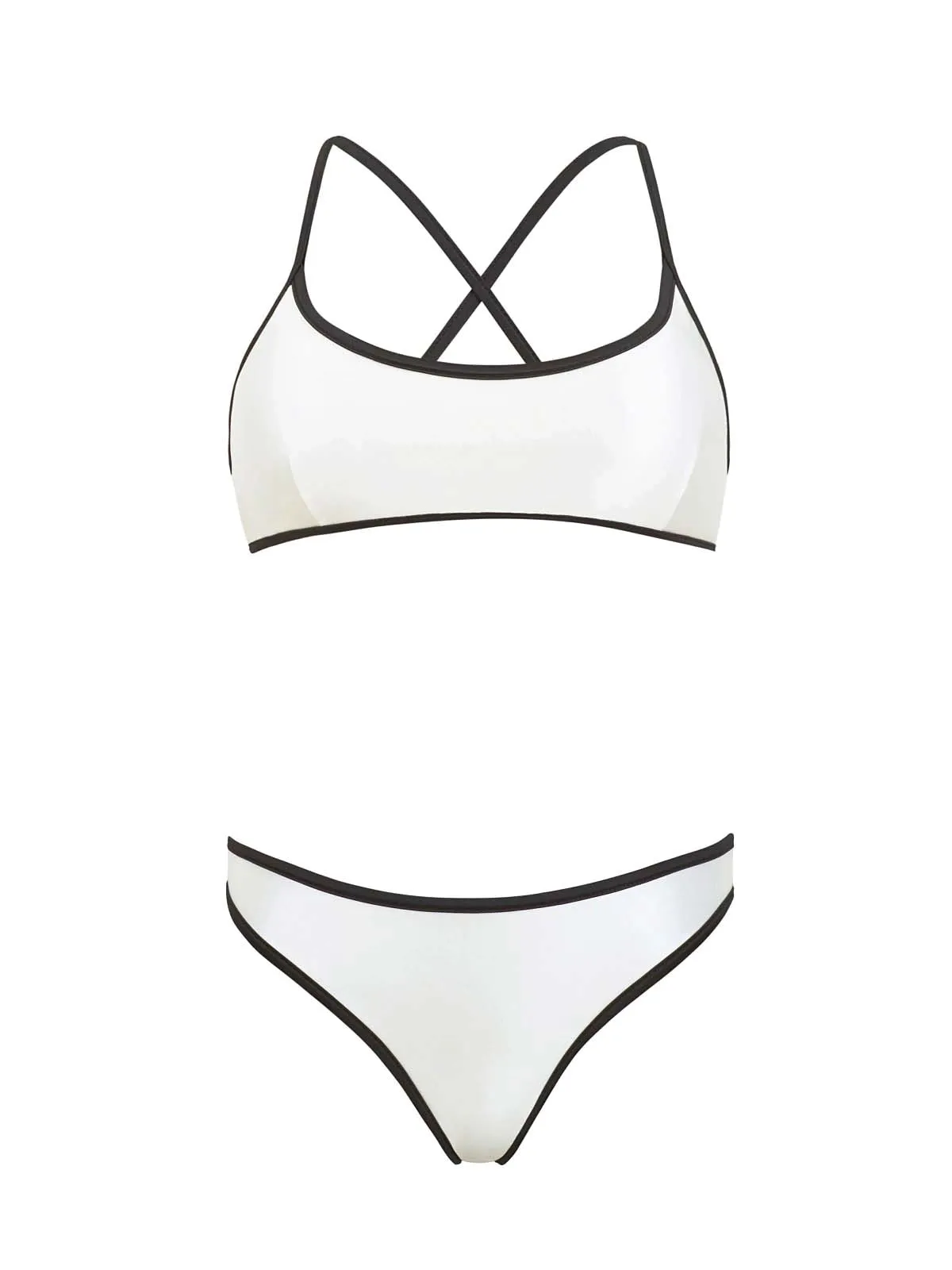 Rosa-Piped Basic Ruched Bikini sold by SWORLD Inc product image thumbnail 4