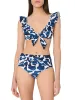 Ocean Puzzle Ruffle-Ocean Puzzle Tie Bikini sold by SWORLD Inc