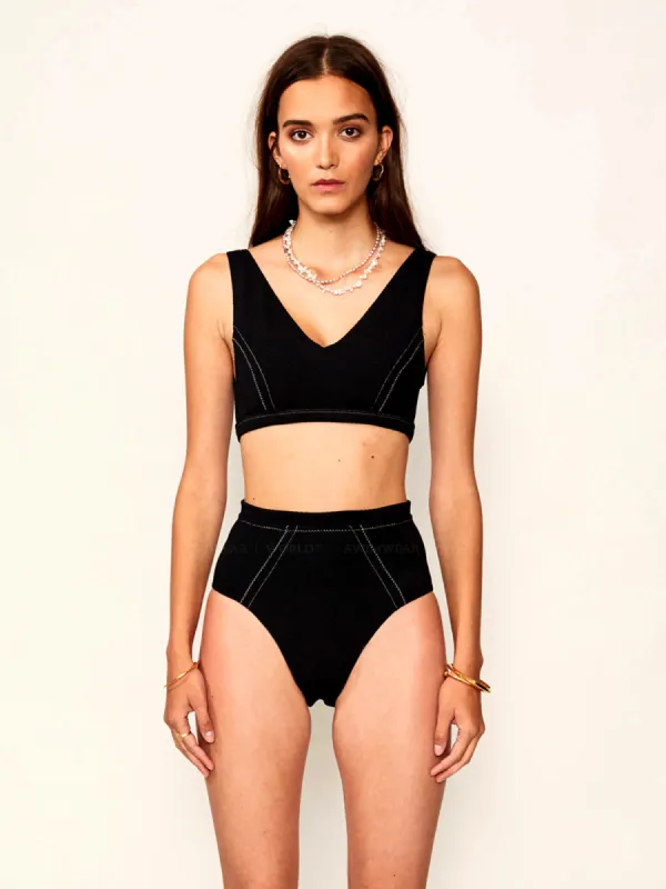 Kaia V Neck-Kaia Panelled High Waisted sold by SWORLD Inc