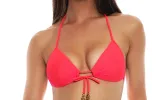Molded Push Up Bandeau Halter-Wavey Tie Side Ruched Bikini sold by SWORLD Inc