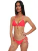 Molded Push Up Bandeau Halter-Wavey Tie Side Ruched Bikini sold by SWORLD Inc
