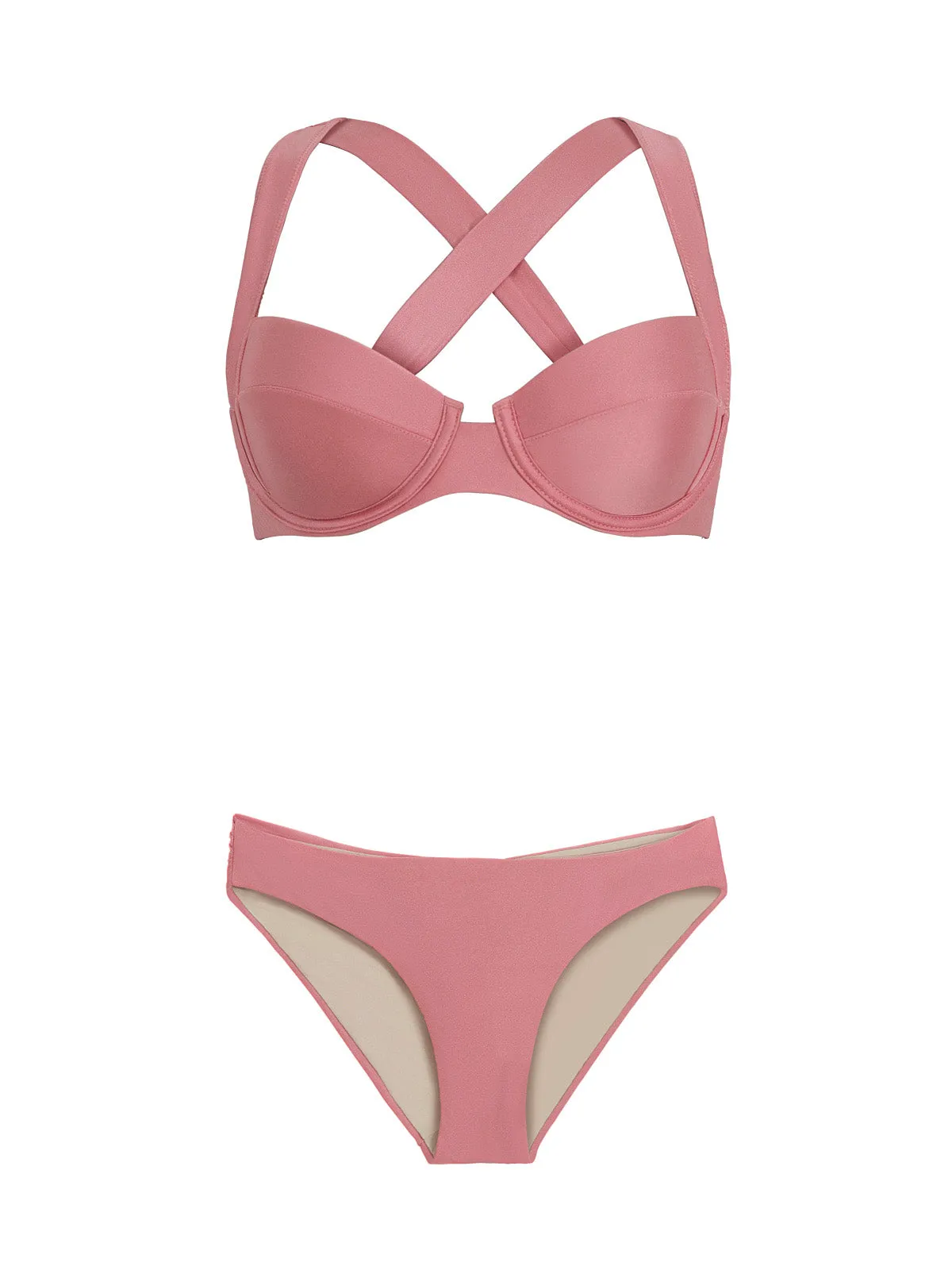 Perla Halter-Basic Ruched Bikini sold by SWORLD Inc product image thumbnail 4