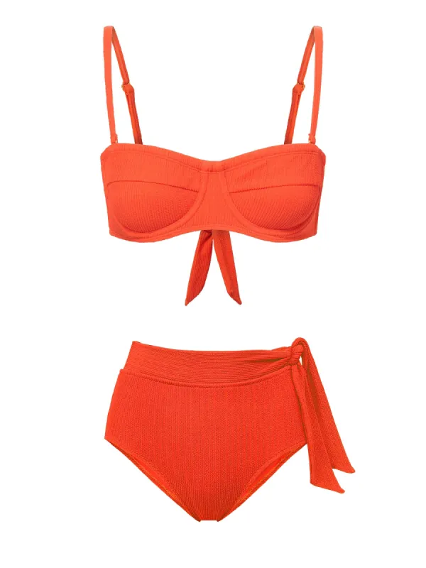 Nellie-Side Tie High Waist Bikini sold by SWORLD Inc