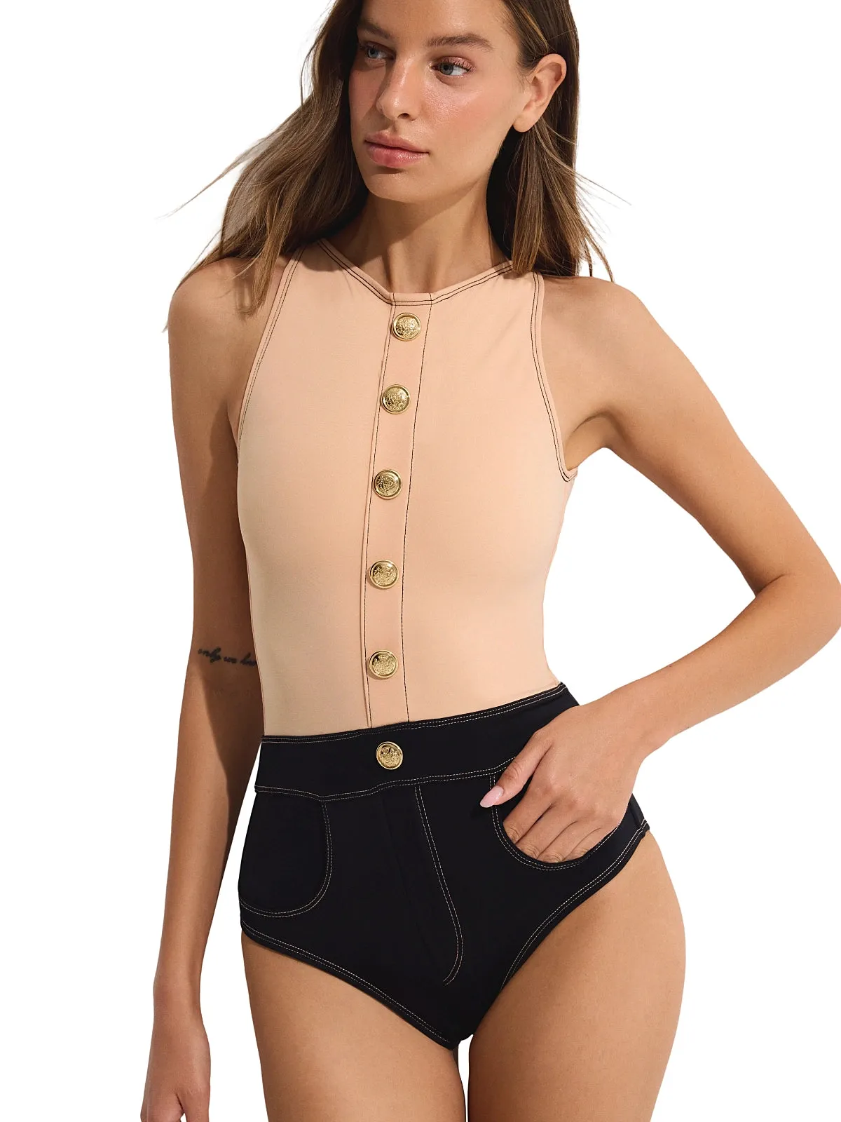 Lavinia High Neck One-Piece sold by SWORLD Inc
