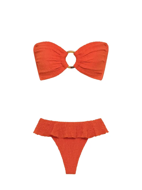 Tori Ties Bandeau-Tamarindo Ruffle Bikini sold by SWORLD Inc