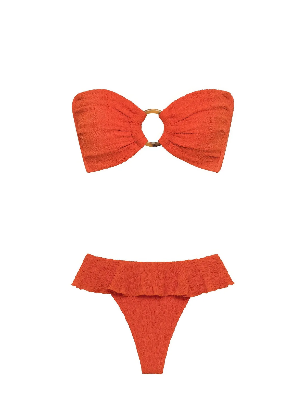 Tori Ties Bandeau-Tamarindo Ruffle Bikini sold by SWORLD Inc