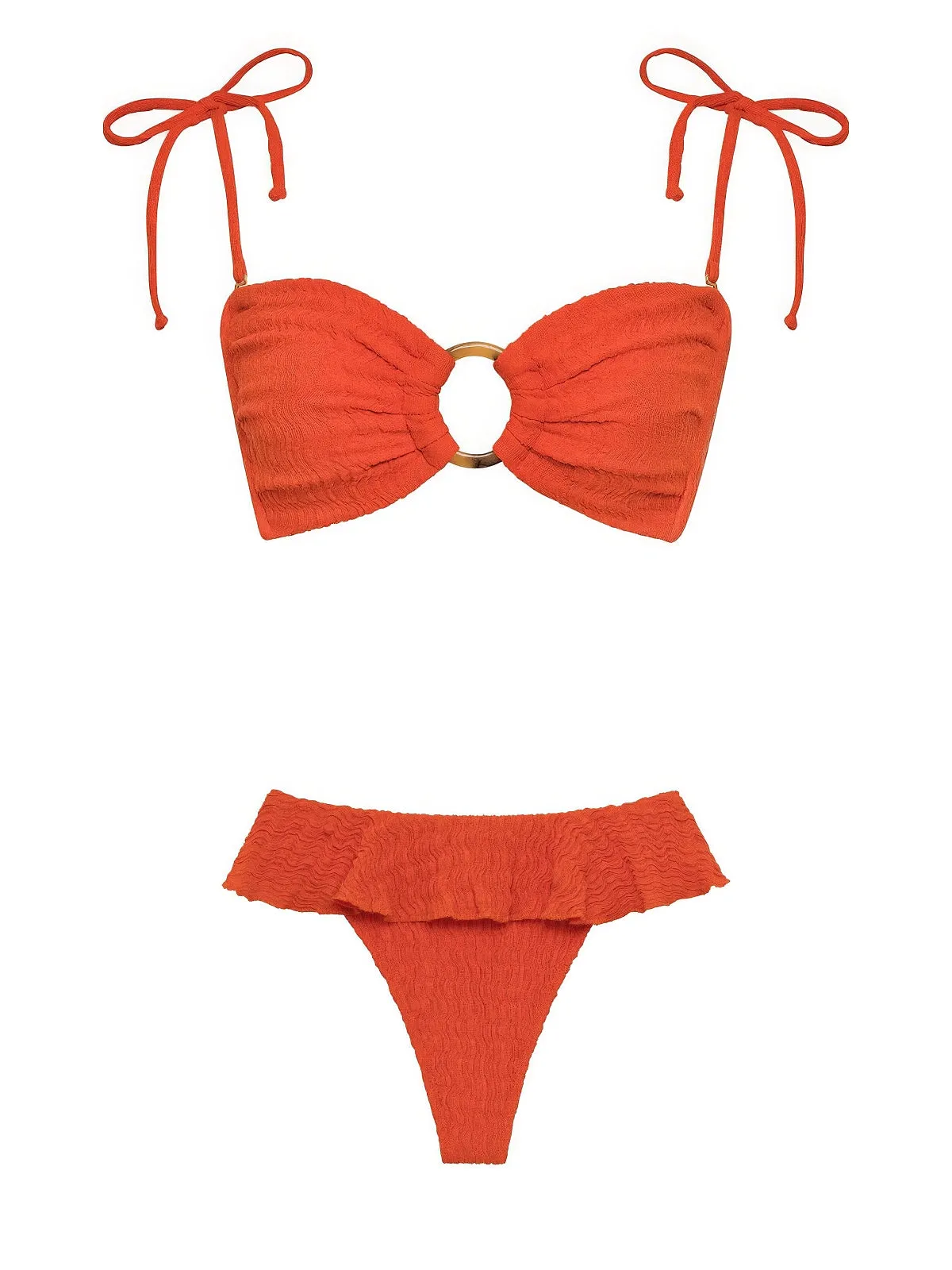 Tori Ties Bandeau-Tamarindo Ruffle Bikini sold by SWORLD Inc product image thumbnail 3