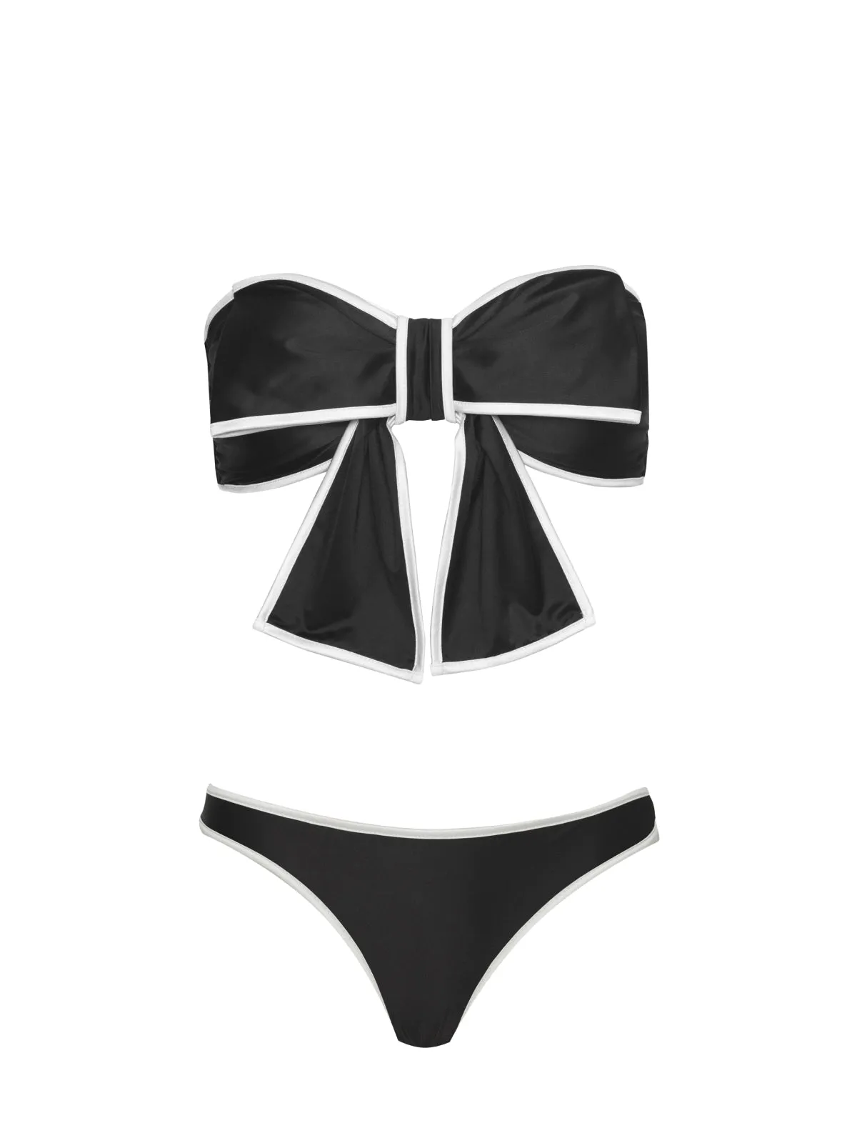 Bow Bandeau-Piped Basic Ruched Bikini sold by SWORLD Inc product image thumbnail 4
