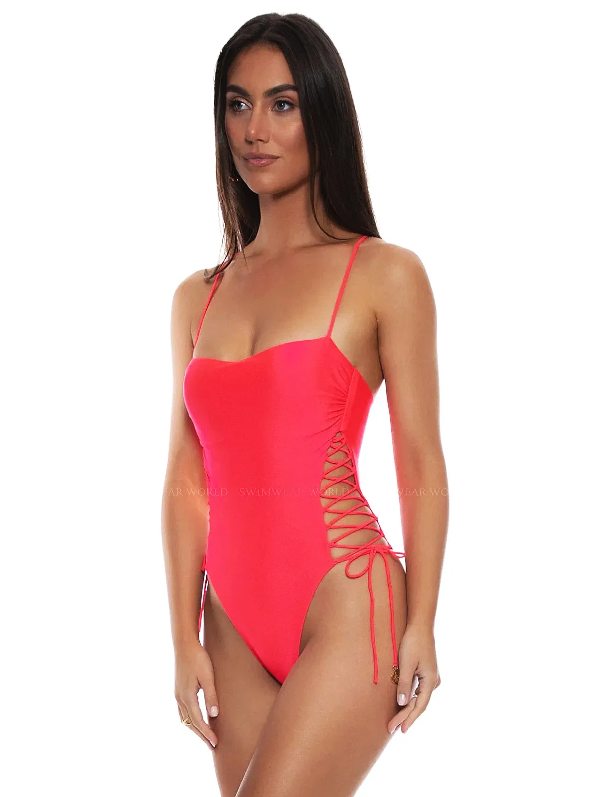 Square Neck Laced Up One Piece sold by SWORLD Inc product image thumbnail 3