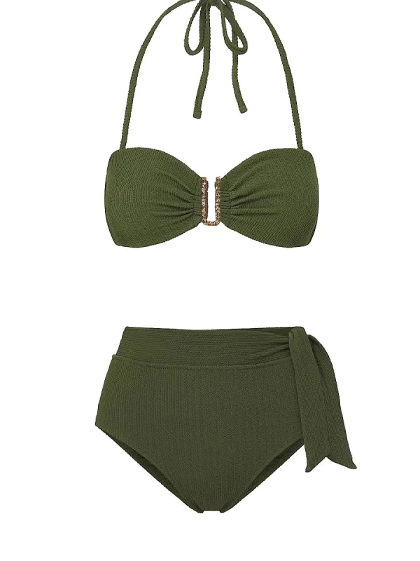 Cindy-Side Tie High Waist Bikini sold by SWORLD Inc