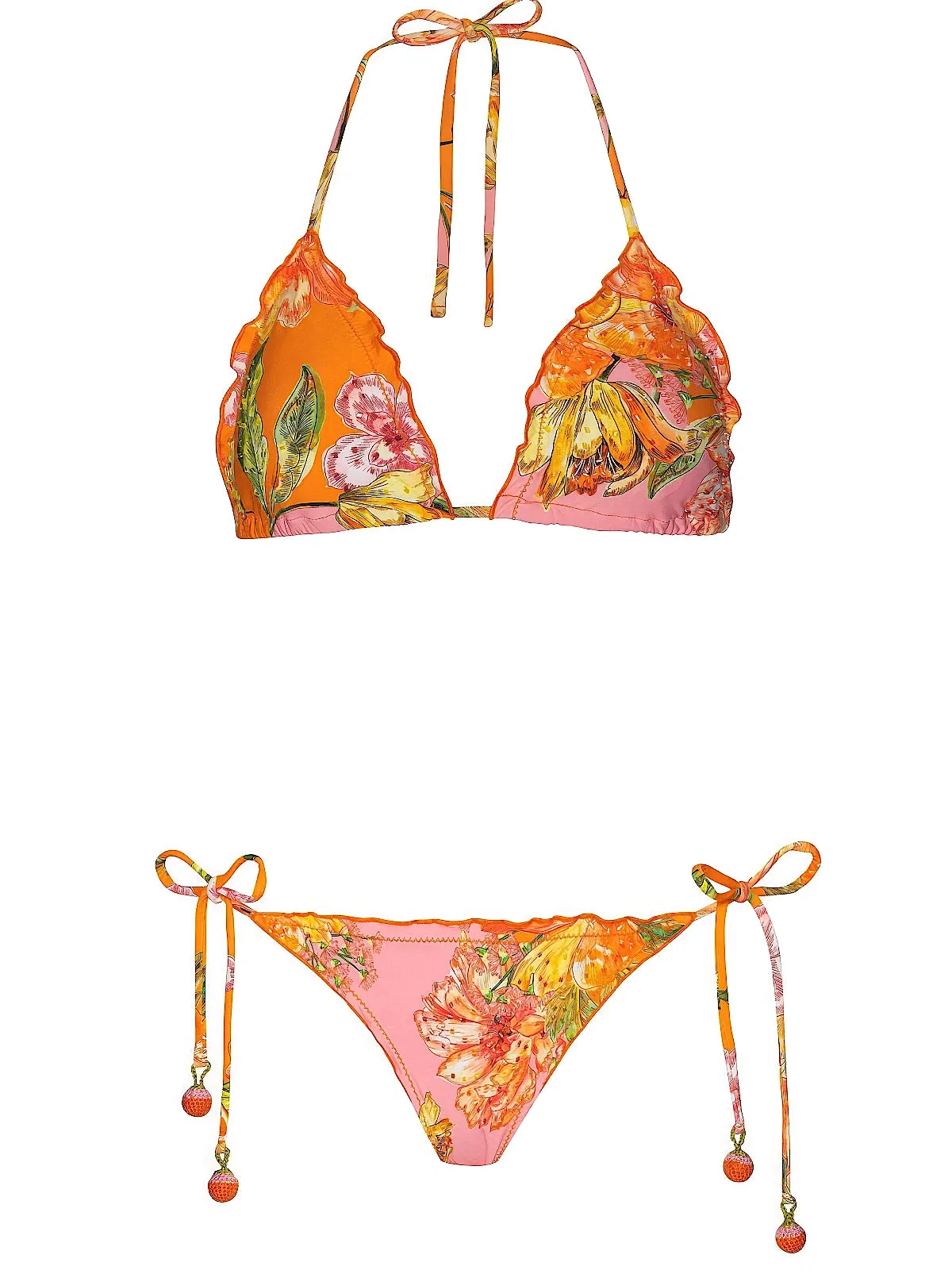 Embroidered Lettuce Edge Triangle-Embroidered Lettuce Edge Tie Side sold by SWORLD Inc