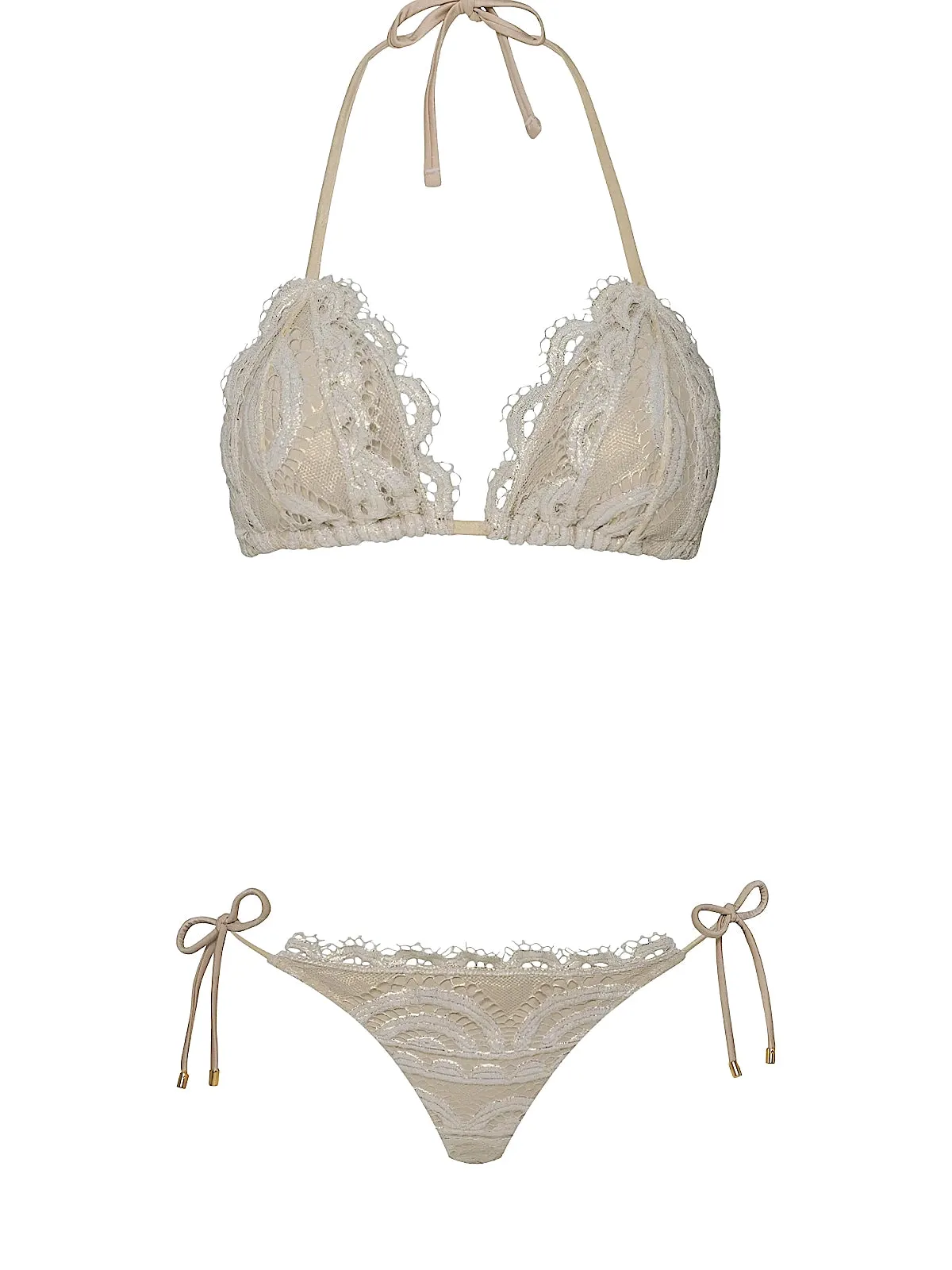 Lace Triangle-Lace Tie Side Bikini sold by SWORLD Inc