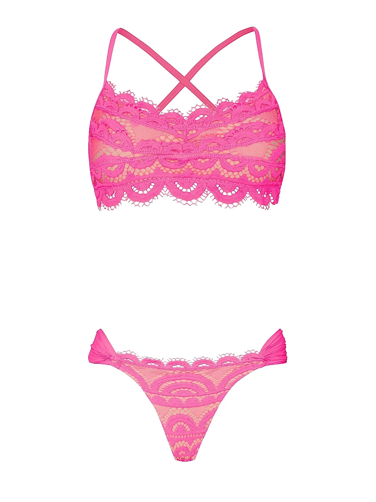 Lace Bralette-Lace Fanned Bikini sold by SWORLD Inc