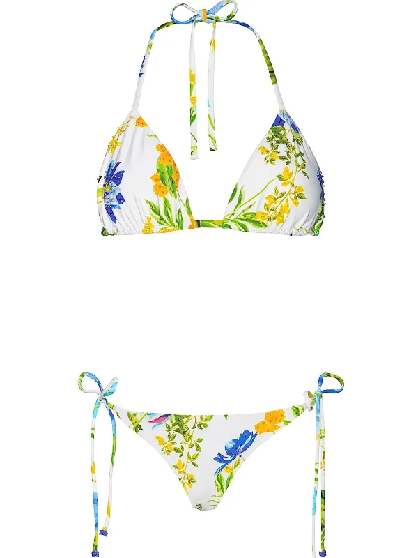 Embroidered Triangle-Tie Side Bikini sold by SWORLD Inc