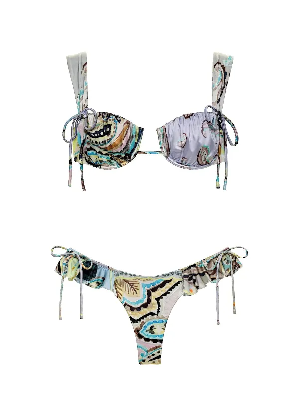 Petal-Uno Ruffle Bows Bikini sold by SWORLD Inc