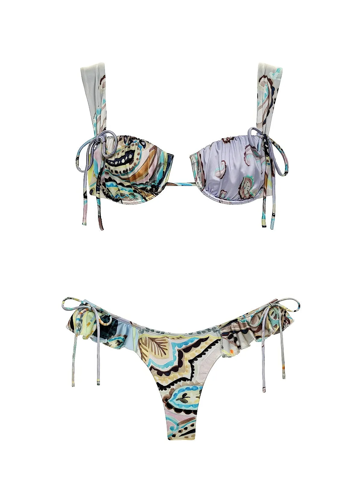 Petal-Uno Ruffle Bows Bikini sold by SWORLD Inc