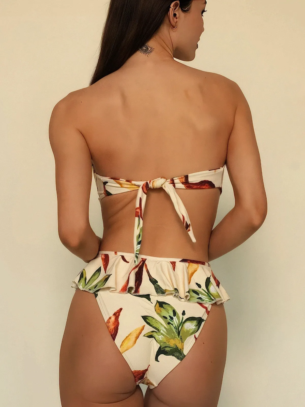 Rose Bandeau-Tamarindo Ruffle Bikini sold by SWORLD Inc product image thumbnail 3
