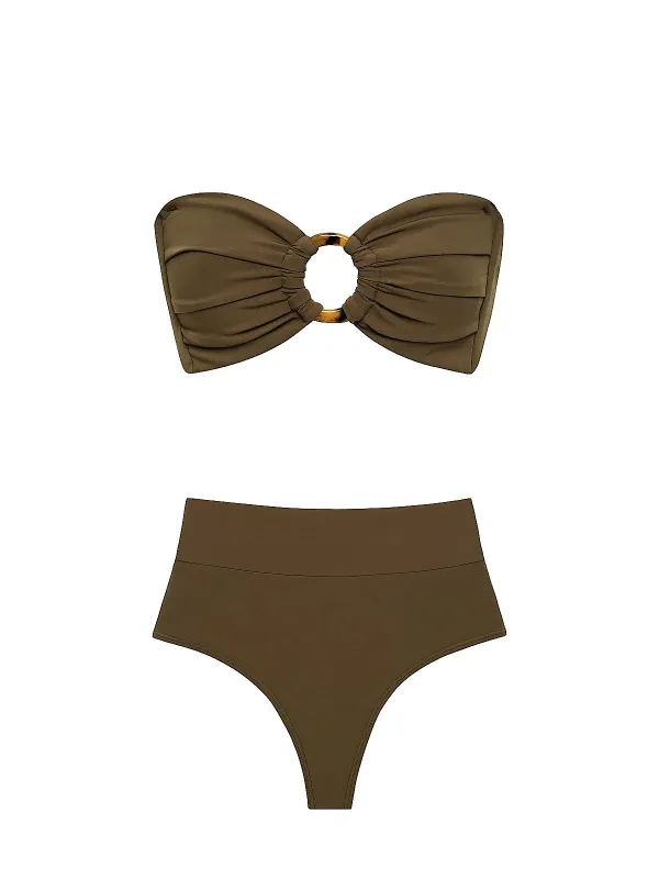 Tori Ties Bandeau-High Rise Bikini sold by SWORLD Inc