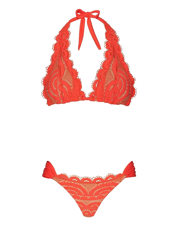Lace Halter-Lace Fanned Bikini sold by SWORLD Inc