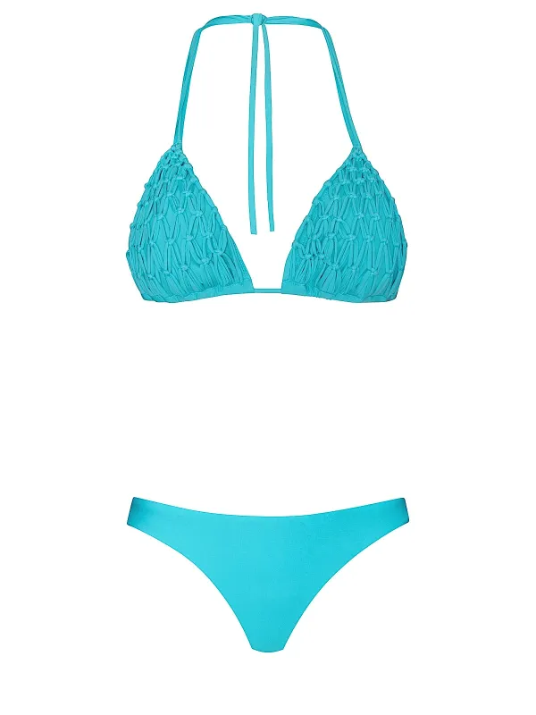 Lila Triangle-Basic Ruched Bikini sold by SWORLD Inc