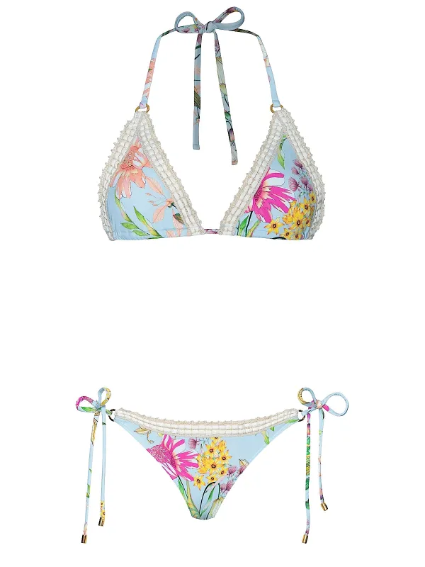 Kyle Crochet Trim Triangle-Carrie Crochet Trim Tie Side Bikini sold by SWORLD Inc